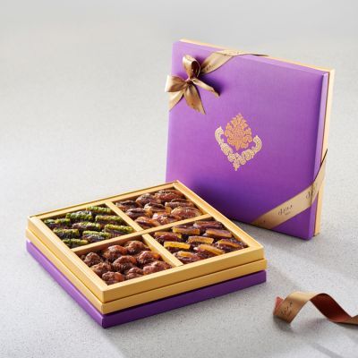 Purple Marigold Gift Set - Filled Dates - Large