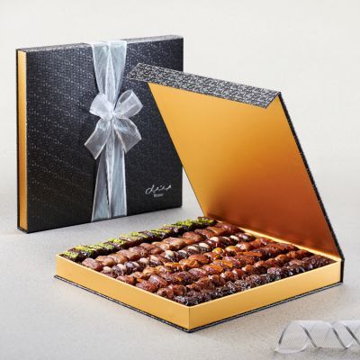 مجموعة هدايا الياقوت الأسود – تمور سادة ومحشوة – كبيرة جداً
