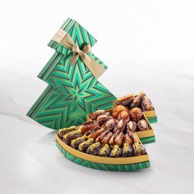 Christmas Tree Box Green Medium Filled Dates
