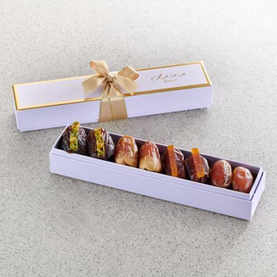 Pastel Lavender Geschenkset - Naturbelassene & gefüllte Datteln - Rechteckig Extra klein