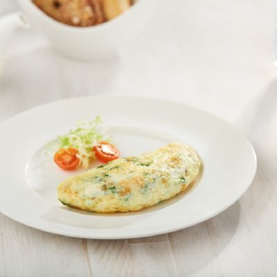 Egg White Omelette with Mushroom and Kale