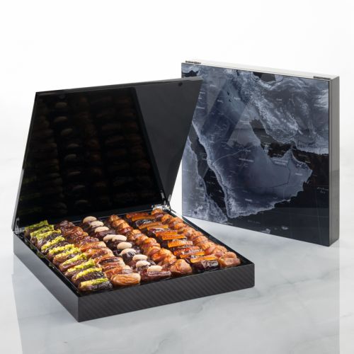 Carbon Fibre Gulf Map Gift Set Filled Dates