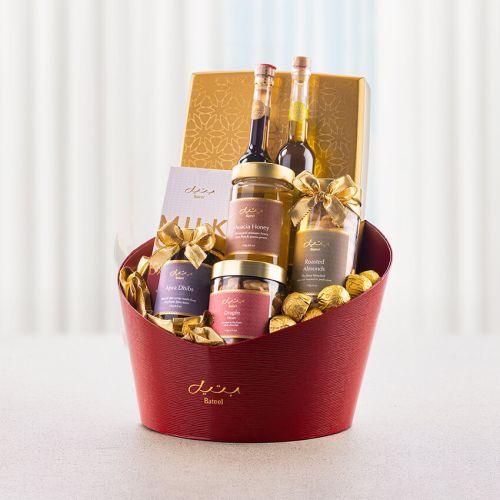 Ruby Hamper Small - Gold Wood