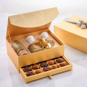 Gold Palm Qahwa Gift Set​ with Drawer