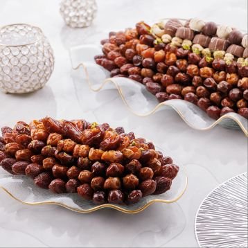 صينية صدفة المحار الزجاجية