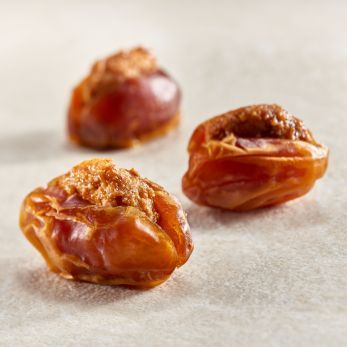 fresh kholas dates with caramelized cashew