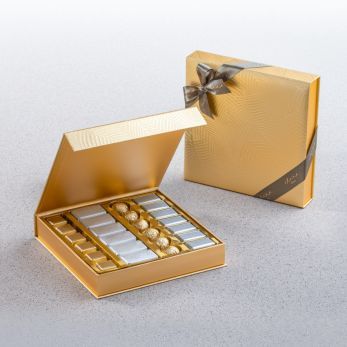 Gold Palm Gift Set Wrapped Chocolate