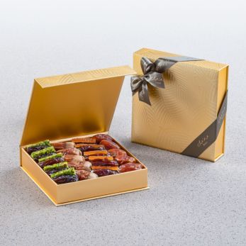 Gold Palm Gift Set - Plain And Filled Dates - Small