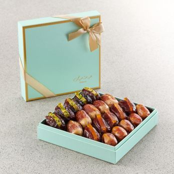 Pastel Mint Geschenkset - Naturbelassene & gefüllte Datteln - Klein