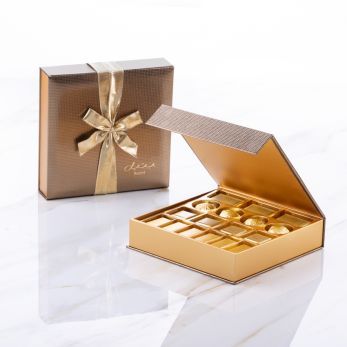 Midas Geschenkset – Pralinen in Papierform – Quadrat (klein)